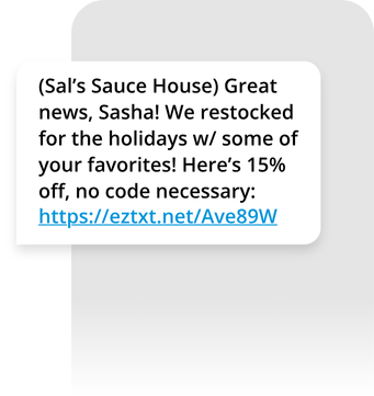 Sample SMS Message