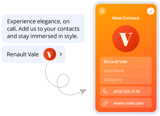 Contact card get saved instantly